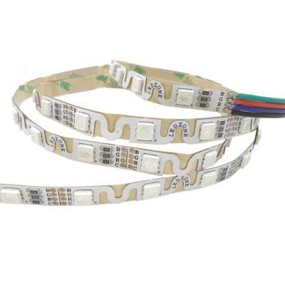 8mm width bendable PCB 1m 48LED SMD5050 S Zigzag RGB led strip